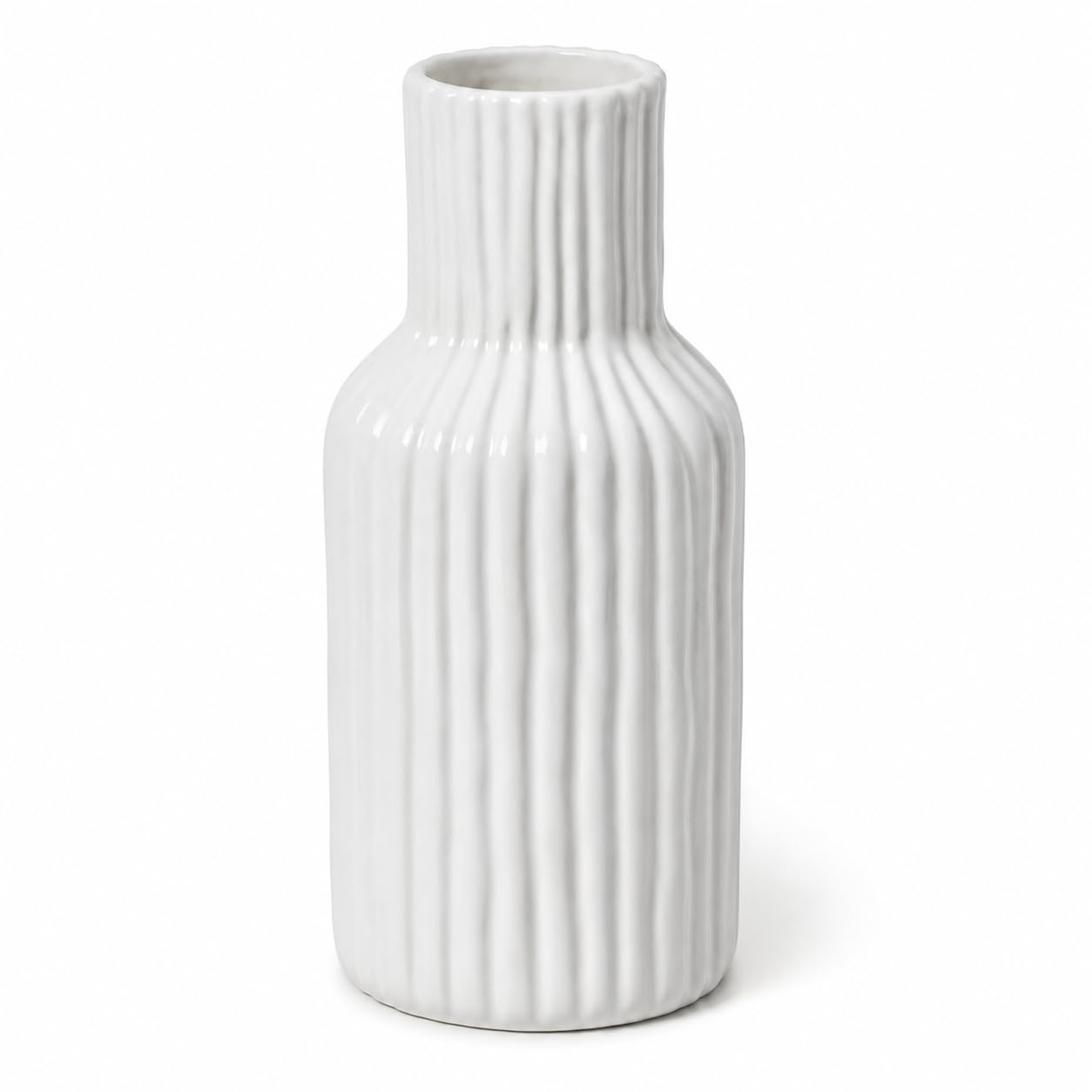 8 inch white ceramic vase