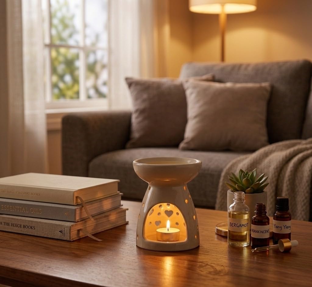 Sukoon by Crazy Sutra Big Ceramic Aroma Oil Diffuser | Ceramic Oil Diffuser, Essential Oil Burner & Wax Melt Warmer for Aromatherapy & Home Fragrance
