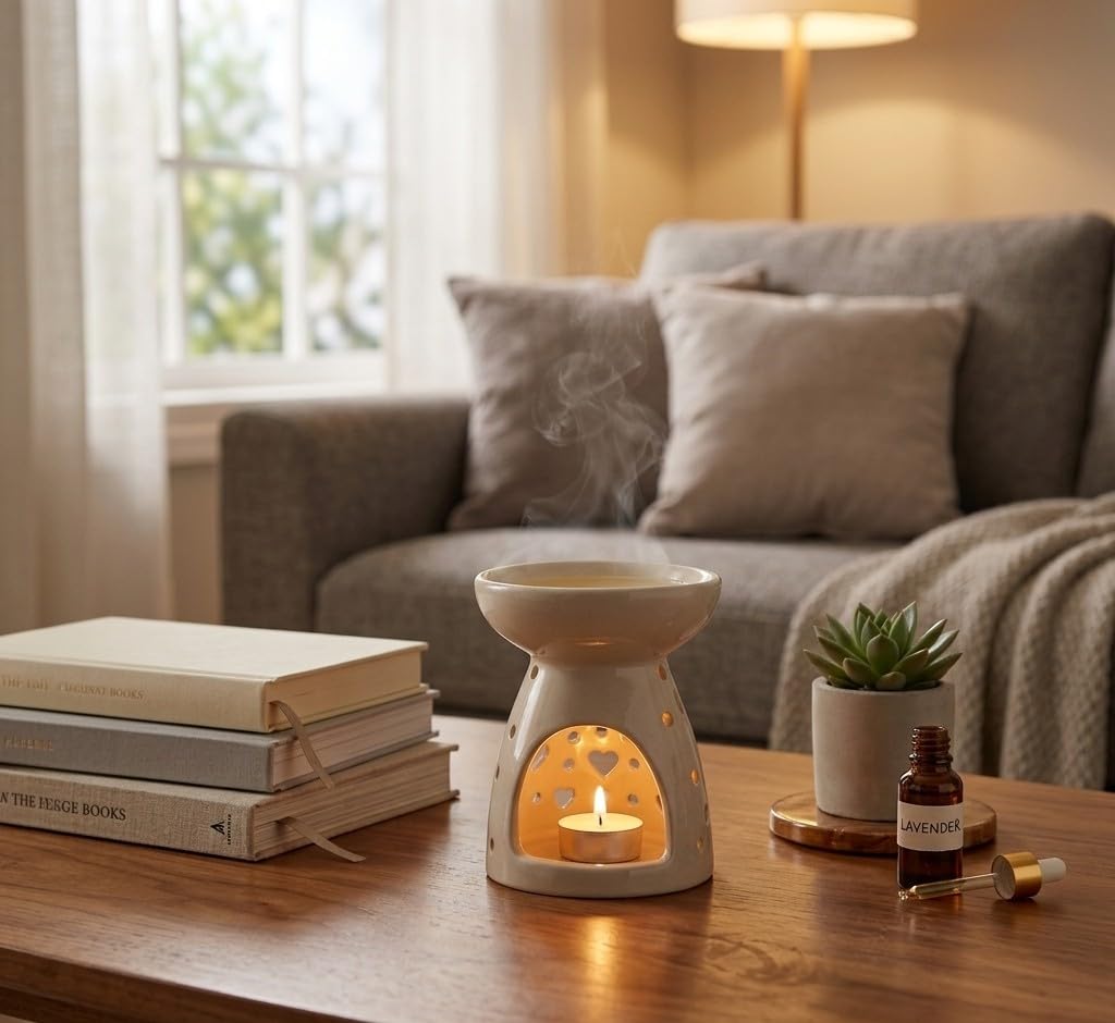 Sukoon by Crazy Sutra Big Ceramic Aroma Oil Diffuser | Ceramic Oil Diffuser, Essential Oil Burner & Wax Melt Warmer for Aromatherapy & Home Fragrance