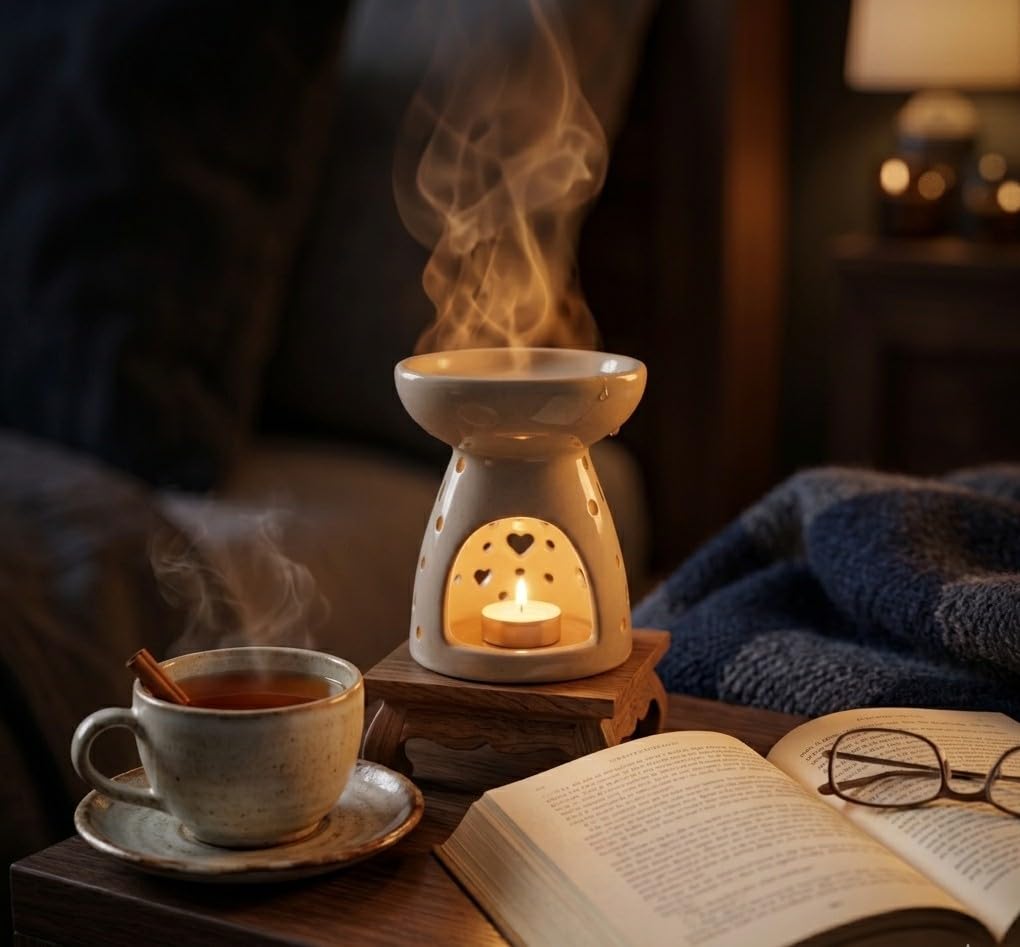Sukoon by Crazy Sutra Big Ceramic Aroma Oil Diffuser | Ceramic Oil Diffuser, Essential Oil Burner & Wax Melt Warmer for Aromatherapy & Home Fragrance