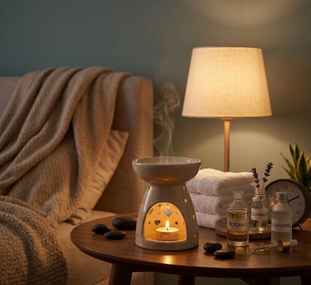 Sukoon by Crazy Sutra Big Ceramic Aroma Oil Diffuser | Ceramic Oil Diffuser, Essential Oil Burner & Wax Melt Warmer for Aromatherapy & Home Fragrance