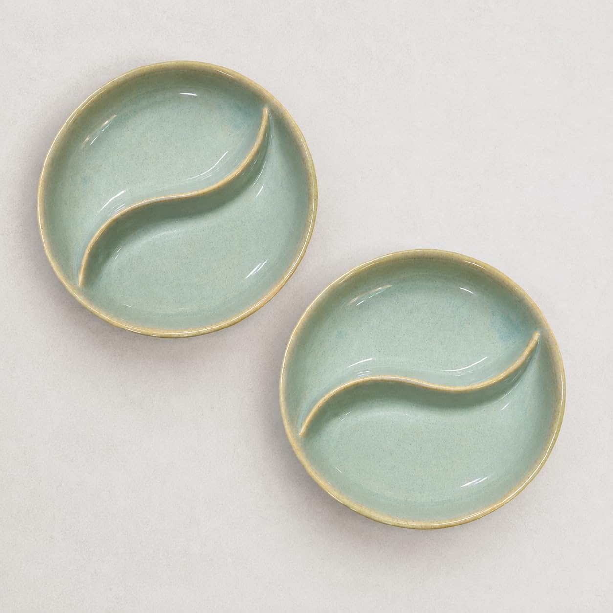 Ceramic Chutney Bowl Set of 2 | Crazy Sutra Divided Katori Bowls