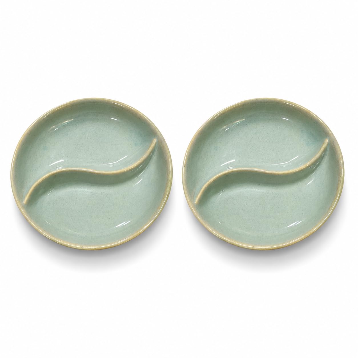 Ceramic Chutney Bowl Set of 2 | Crazy Sutra Divided Katori Bowls