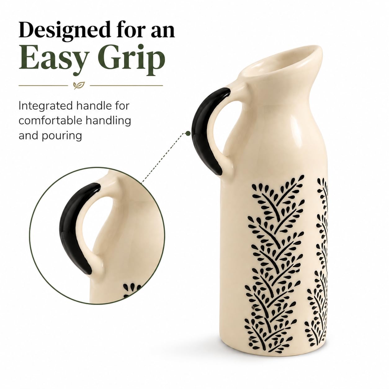 Ceramic Oil Dispenser Bottle with Handle | Crazy Sutra Naturra