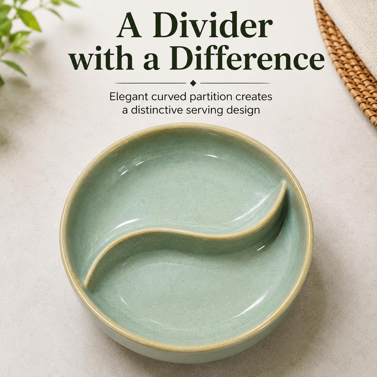 Ceramic Chutney Bowl Set of 2 | Crazy Sutra Divided Katori Bowls