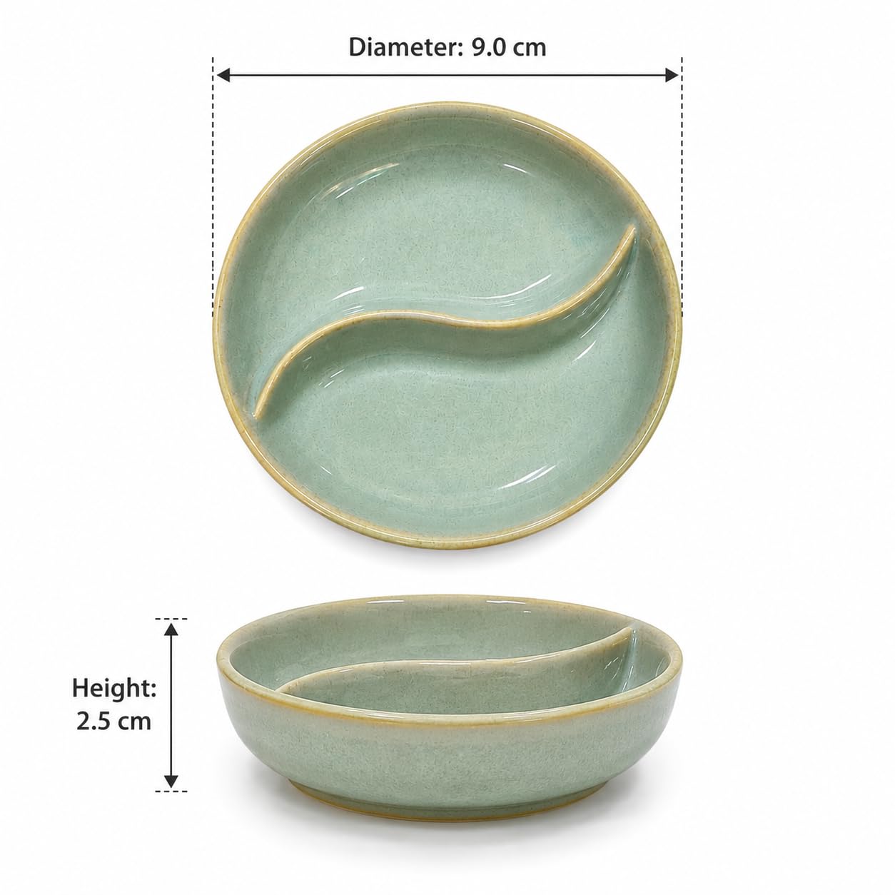 Ceramic Chutney Bowl Set of 2 | Crazy Sutra Divided Katori Bowls