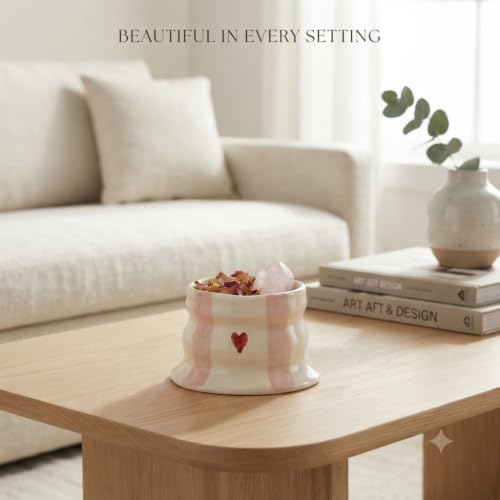 Crazy Sutra Pink Bori Shape Ceramic Tumblers with Heart Design – Set of 2