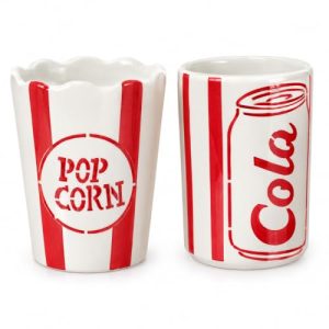 Crazy Sutra Ceramic Popcorn & Cola Cups Set of 2