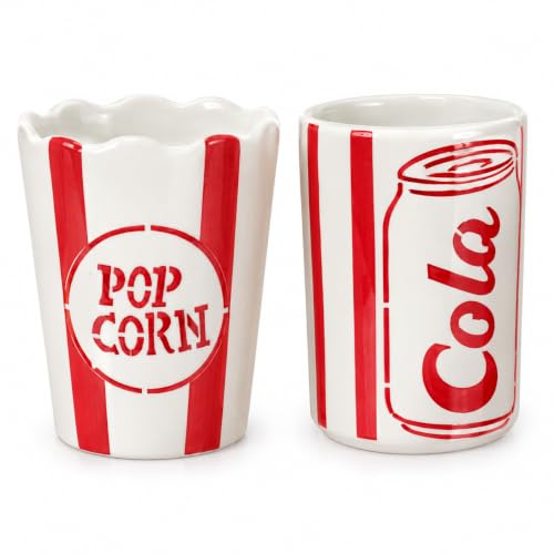Crazy Sutra Ceramic Popcorn & Cola Cups Set of 2