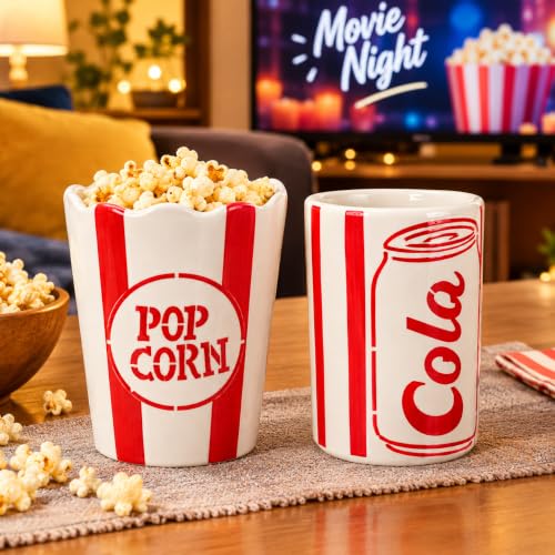 Crazy Sutra Ceramic Popcorn & Cola Cups Set of 2