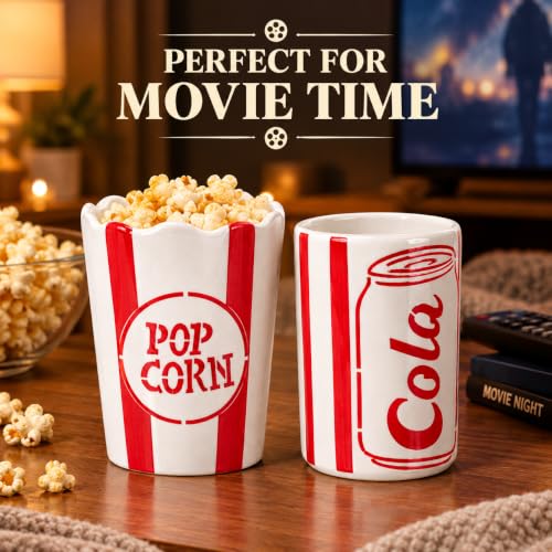 Crazy Sutra Ceramic Popcorn & Cola Cups Set of 2