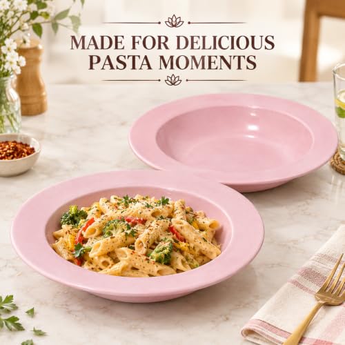 Pink Ceramic Pasta Plates Set of 2 | Crazy Sutra
