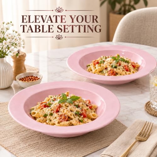 Pink Ceramic Pasta Plates Set of 2 | Crazy Sutra