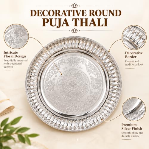 Brass Pooja Thali Set with Golden Gift Box