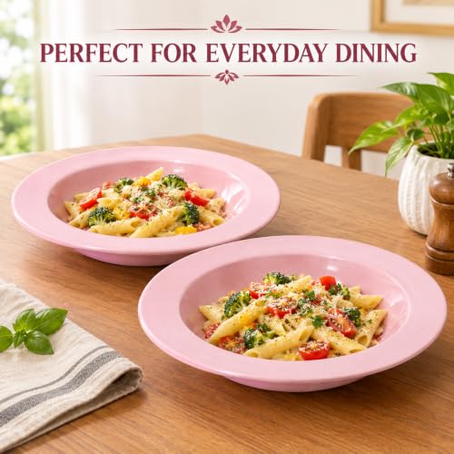 Pink Ceramic Pasta Plates Set of 2 | Crazy Sutra