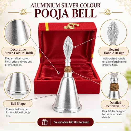 Crazy Sutra Aluminium Silver Decorative Pooja Bell